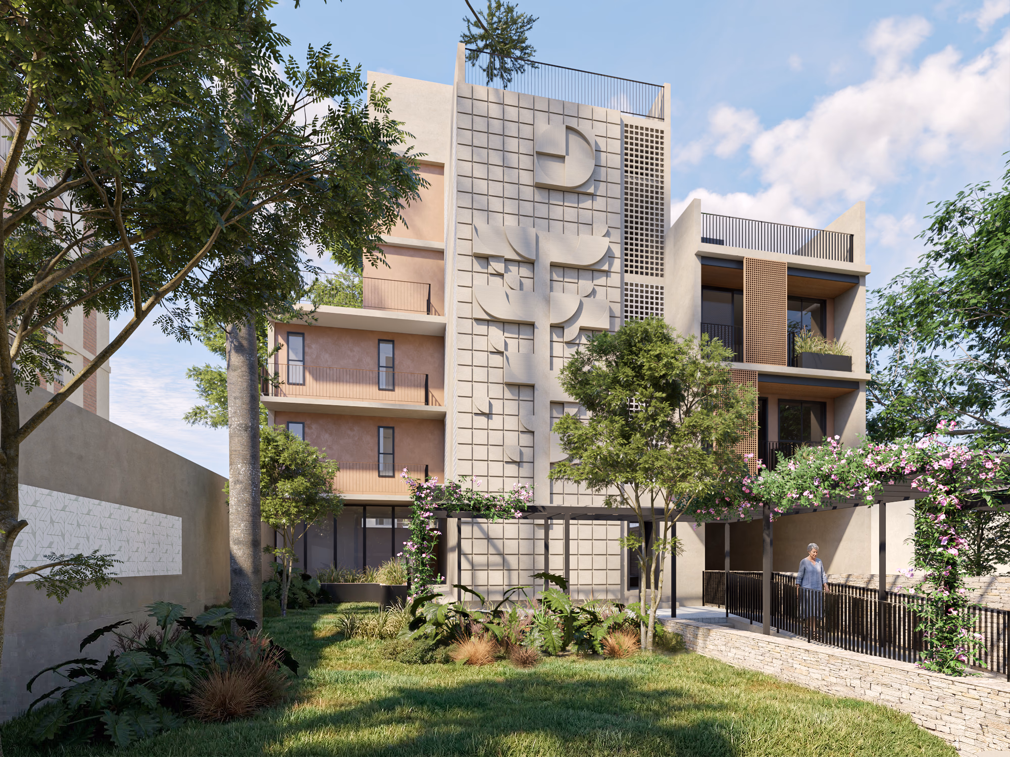 Fachada do empreendimento Quinta, da Sicuro Engenharia, com arquitetura contemporânea, paisagismo e apartamentos à venda em Curitiba.
